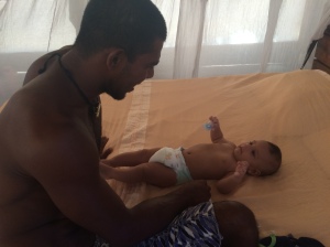 Siril Praneeth, before his Semi, looking after an honorary nephew