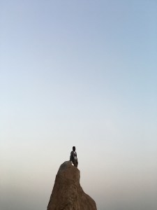 Coffee on Hampi rock