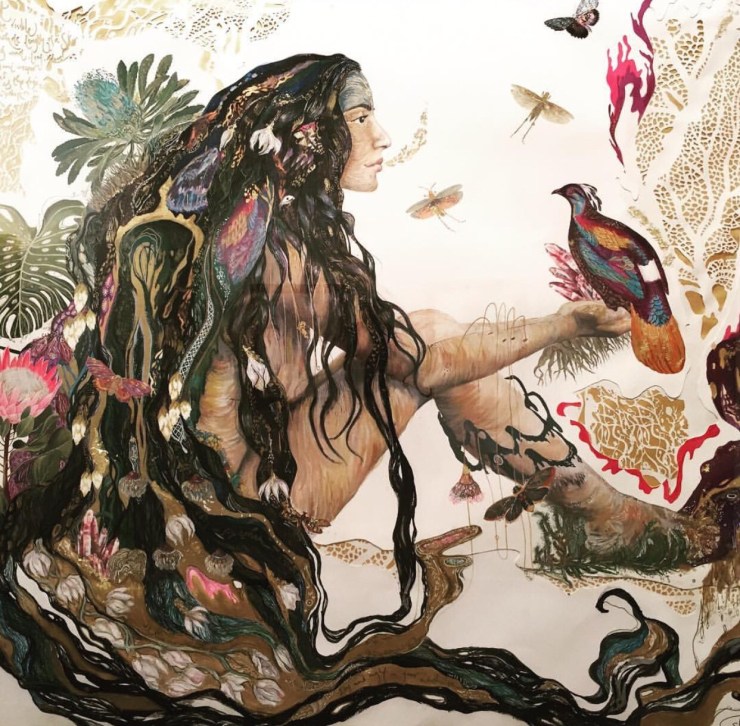Shilo's Mahadevi, a 12th century female mystic poet who wandered naked through the forest singing songs about the body, nature, and jasmine flowers. From her 2015 show 'Beloved'.